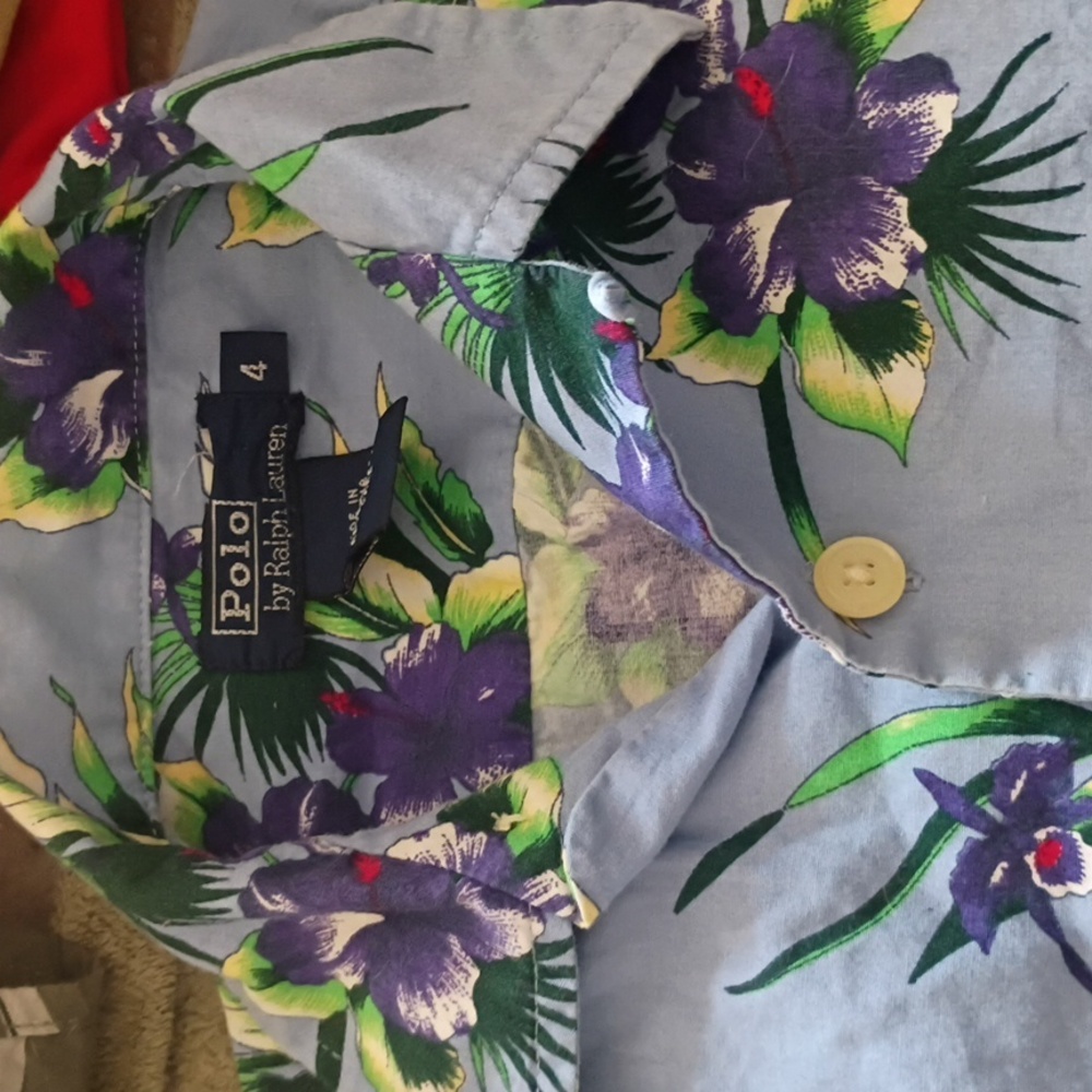 Polo by Ralph Lauren Size 4 Hawaiian Shirt Button Up
